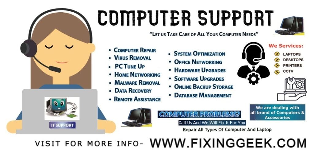 Computer Support & Repair Help – FixingGeek Tech Experts 1 COMPUTER SUPPORT